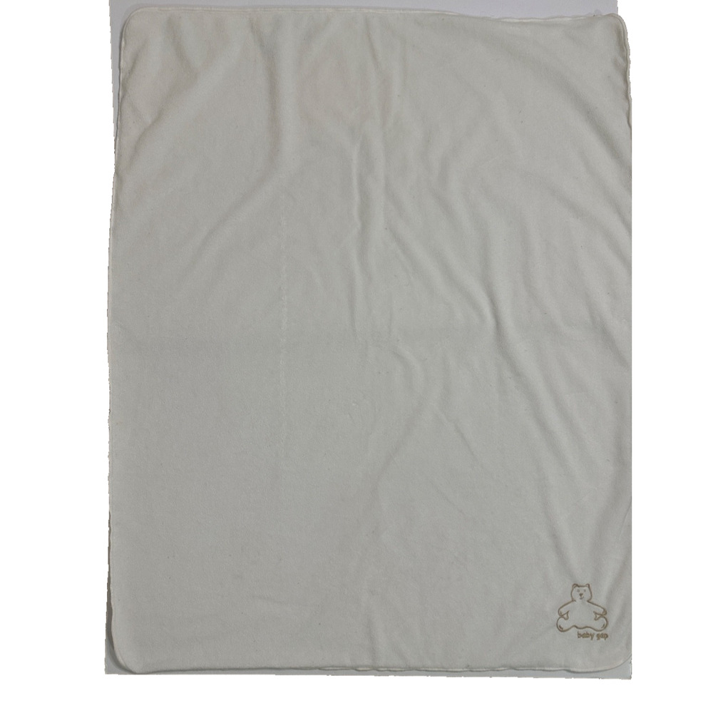 Baby Gap White Ivory Baby Blanket Teddy Bear Sherpa Security Lovey Kids Soft